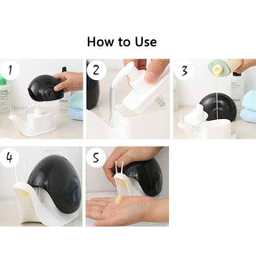 Cute Snail Soap Dispenser for Kitchen Bathroom Accessories-Black