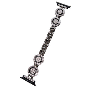 Shiny Watch Strap with Rhinestone Metal Link Band for Apple watch-Black