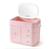 Touch LED Makeup Mirror Storage Box with 10X Magnifying Mirror