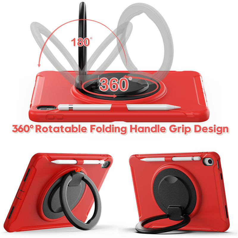 Tablet Case For iPad 10th Full Body Protection with 360¡ã Stand Portable-Red