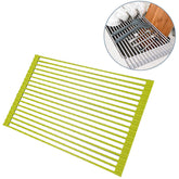 Over The Sink Multipurpose Roll-Up Dish Drying Rack 52*33CM-LightGreen