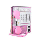 Fashion Telephone Shaped Shoulder Bag Ladies Funny Crossbody Bag-Pink