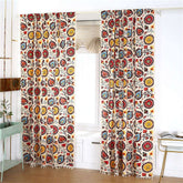 2 Panels Sunflower Pattern Semi-Blackout Window Curtains with Tassels Rod Pocket Design