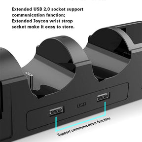 Charging Station with LED Indicator for Switch Joy Cons and Pro Controllers