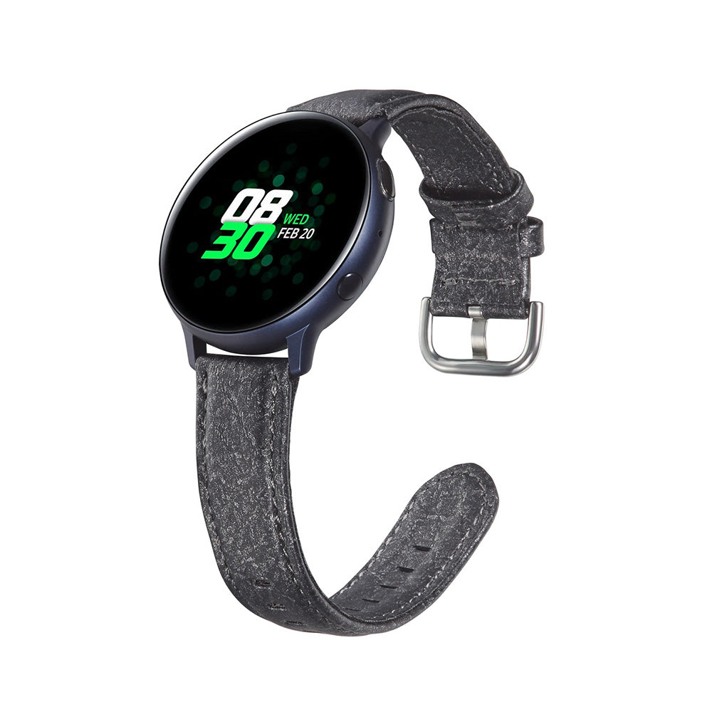 Shell Pattern Leather Watch Band For Samsung Galaxy Watch 42/46mm Gear S3 Frontier/Classic(Black)