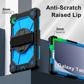 Rugged Tablet Case with Stand and Shoulder Strap for Samsung Galaxy A9-BlackBlue