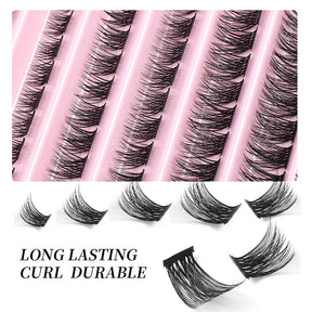 DIY Lash Clusters 112 Clusters False Eyelash Extensions Natural Look Fluffy Wispy Eyelashes (Cirrus,8-16mm Mix)
