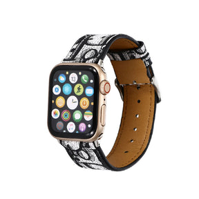 Leather Watch Band Fashion Printing Strap for iWatch Series 6/5/4/3/2/1/SE-01