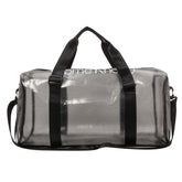 Clear PVC Tote Bag Waterproof Large Capacity Bag for Sports Gym Swim-Black