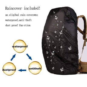 65L Extra Large Camping Waterproof Backpack For Men-Tan