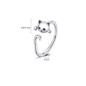 Cute Cat Adjustable Dainty Rings for Women