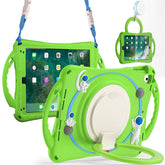 iPad Case Shockproof Case With Handle Stand Shoulder Strap for iPad 9.7 2018/2017/Pro9.7/Air2/Air-Green