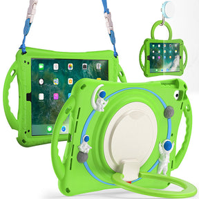 iPad Case Shockproof Case With Handle Stand Shoulder Strap for iPad 9.7 2018/2017/Pro9.7/Air2/Air-Green