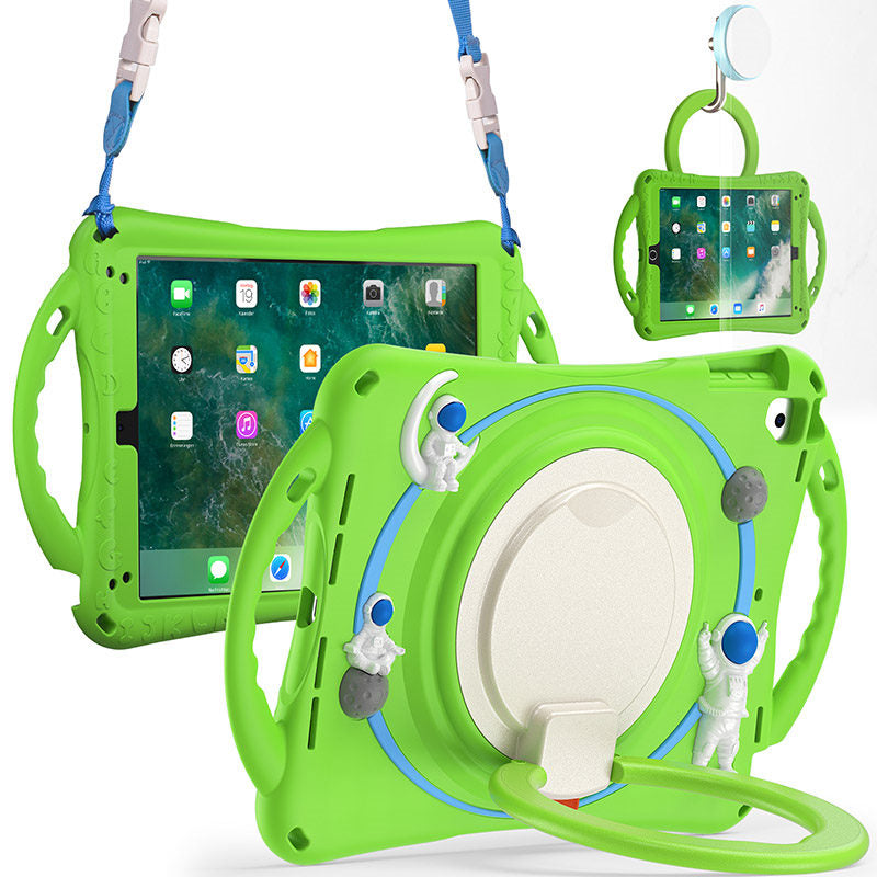 iPad Case Shockproof Case With Handle Stand Shoulder Strap for iPad 9.7 2018/2017/Pro9.7/Air2/Air-Green