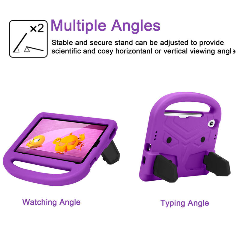Sparrow iPad Case Kids Safe Shockproof Handle Stand Cover For Mini6-Purple