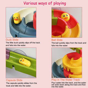 34 Pcs Bath Toys Set for Kids Ages 3-6 DIY Detachable Water Balls Duck Tracks Toys