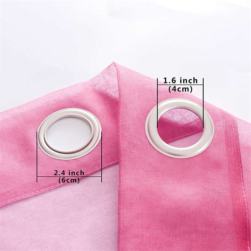 2 Panel Sheer Ombre Curtains Grommet Drapes for Girls Bedroom-PinkBlue