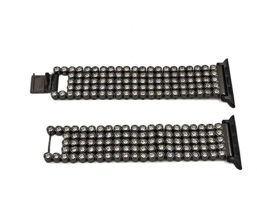 MTX Stainless Steel Watch Band Adjustable Wristbands for Apple IWatch Series SE/1/2/3/4/5/6 For Women-Black