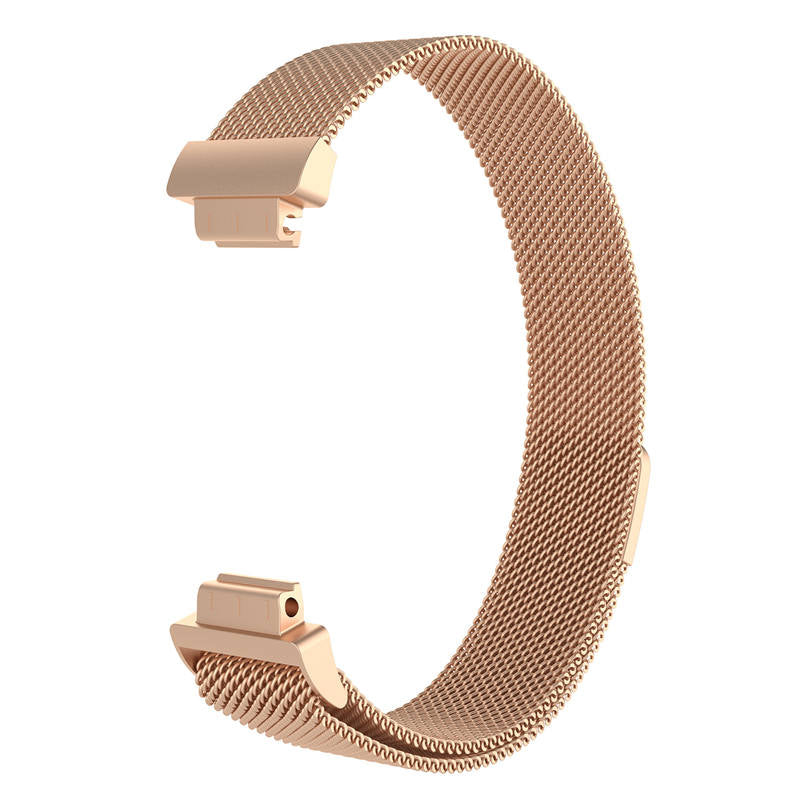 Stainless Steel Metal Replacement Strap Magnet Buckle For Fitbit Inspire HR-Rose Gold