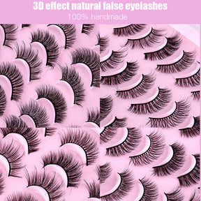 20 Pairs of False Eyelashes Mixed Natural Thick Cat Eye Lashes