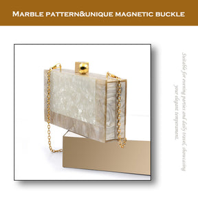 Women Acrylic Evening Clutch bag Glitter Marble Purse for Wedding Prom