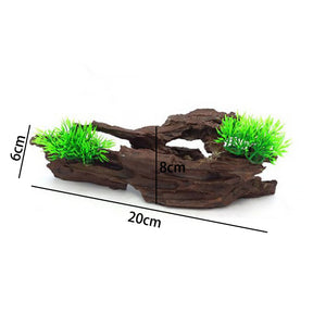 Reptile Resin Wood Aquarium Cave Decor for Fish Shrimp-F