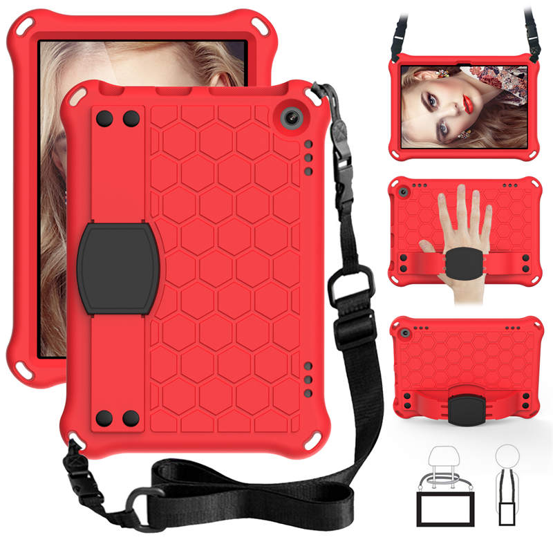 Hive Kindle Fire HD8/HD8 Plus (2020) Tablet Case Durable Stand Cover With Shoulder Strap-RedBlack