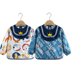 2 Pcs Long Sleeve Baby Bibs Waterproof Smock for 6-42 Months-4