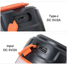 Portable LED Camping Light Magnetic Base for Hurricane Emergency Hiking-Orange