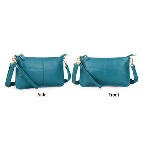 Leather Clutch Small Envelope Crossbody Bags for Women-LightBlue