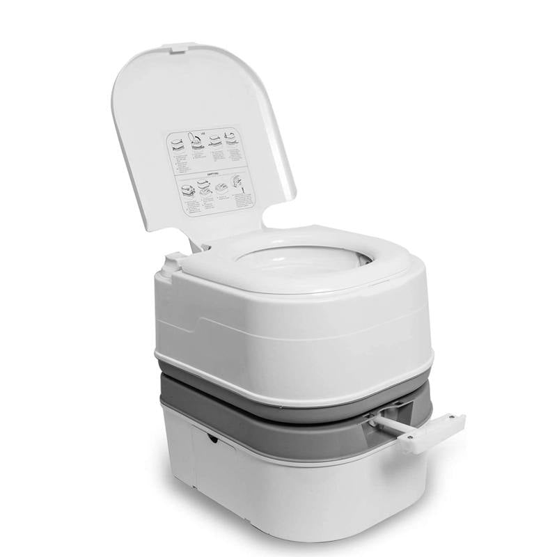 24L Portable Toilet with Water Pump Flushing for Camping