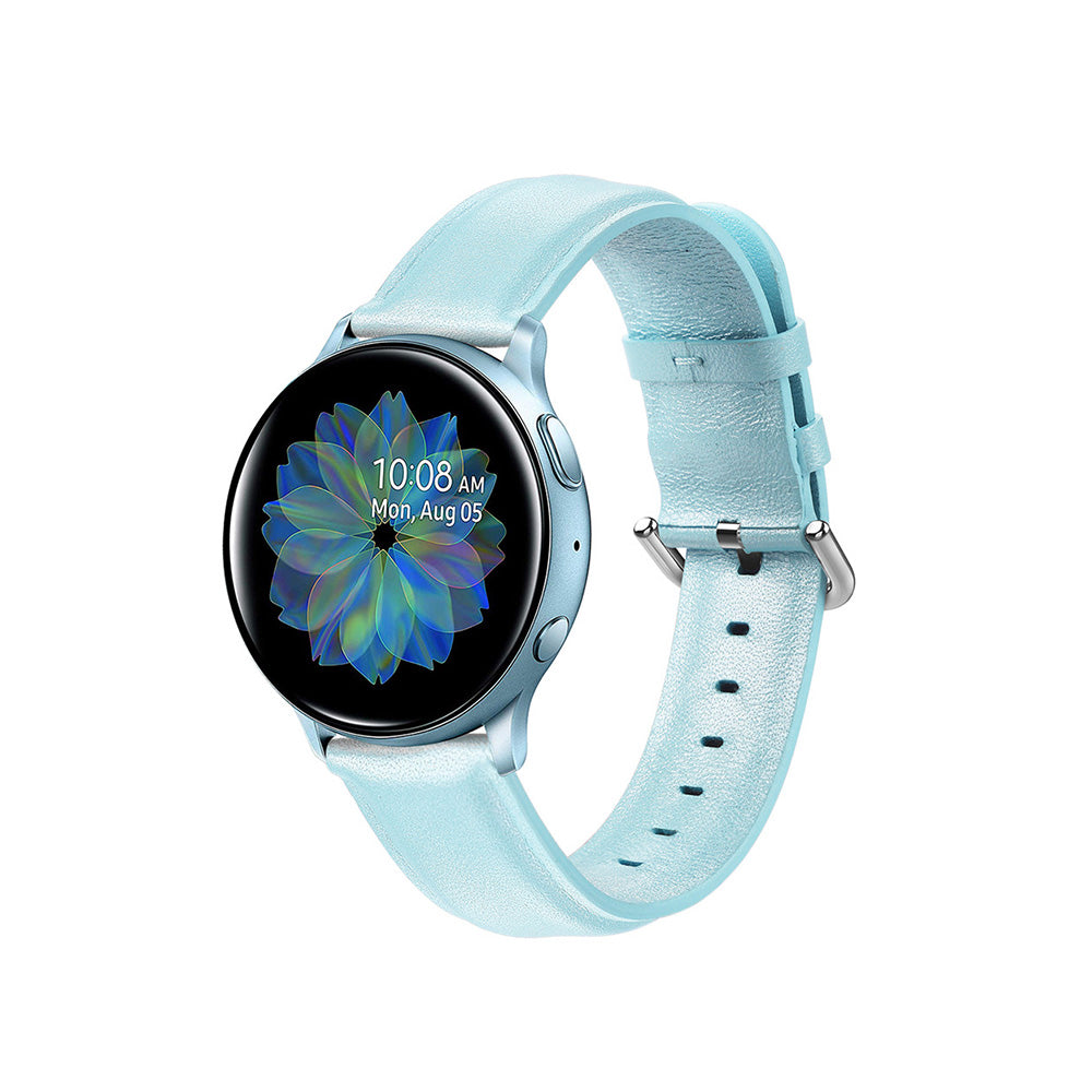 D Buckle Leather Watch Band For Samsung Galaxy Watch 42/46mm Gear S3 Frontier/Classic(Sky Blue)