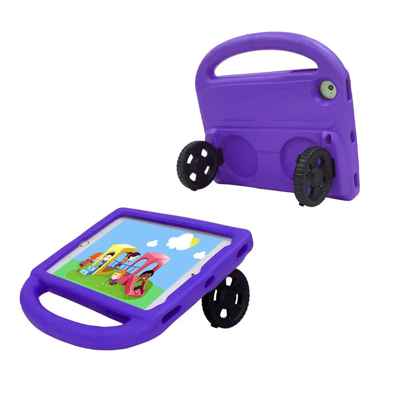 Wheel iPad Case For iPad Mini 1/2/3/4/5 Shockproof Stand Cover With Handle Stand-Purple