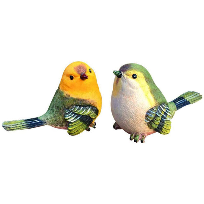 Funny Garden Bird Statue Indoor Outdoor Statues Yard Art Figurines for Patio Lawn House-Yellow Green