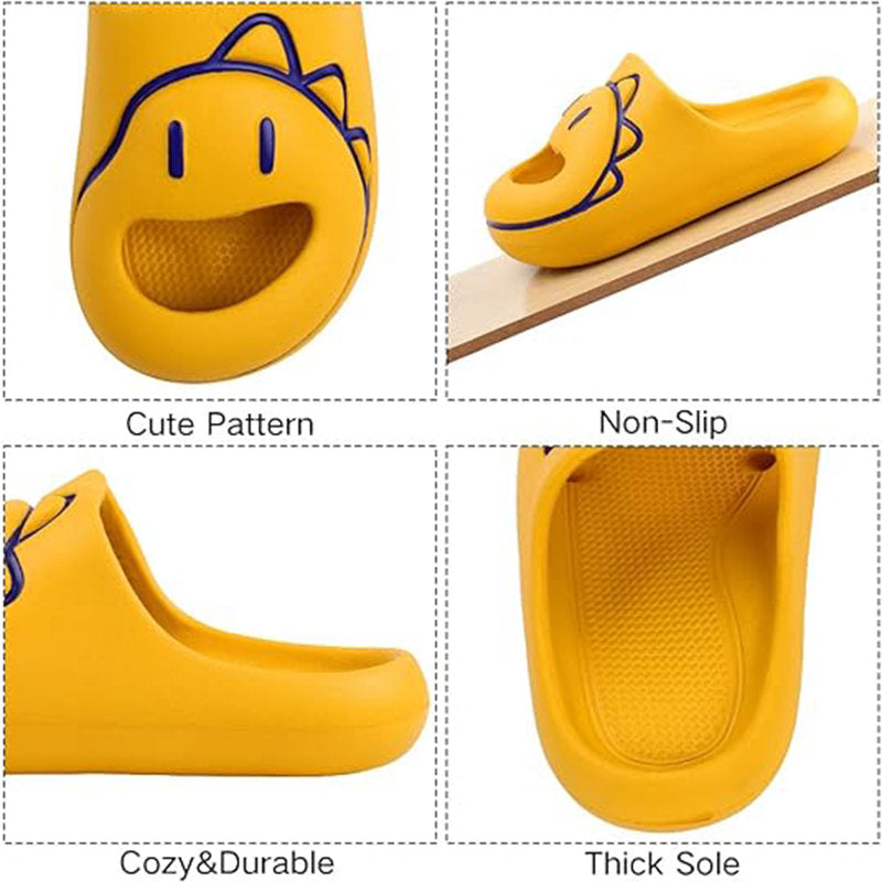 Kids Slide Sandals Thickened Sole Ergonomic Slippers for Outdoor-Yellow