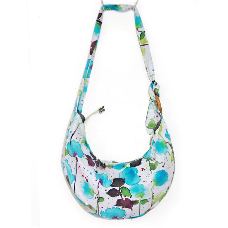 Womens Sling Crossbody Bag Ethnic Print Shoulder Bag with Adjustable Strap-R