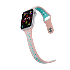 Nike Silicone Sport Breathable Watch For Apple iWatch Series-Pink Green