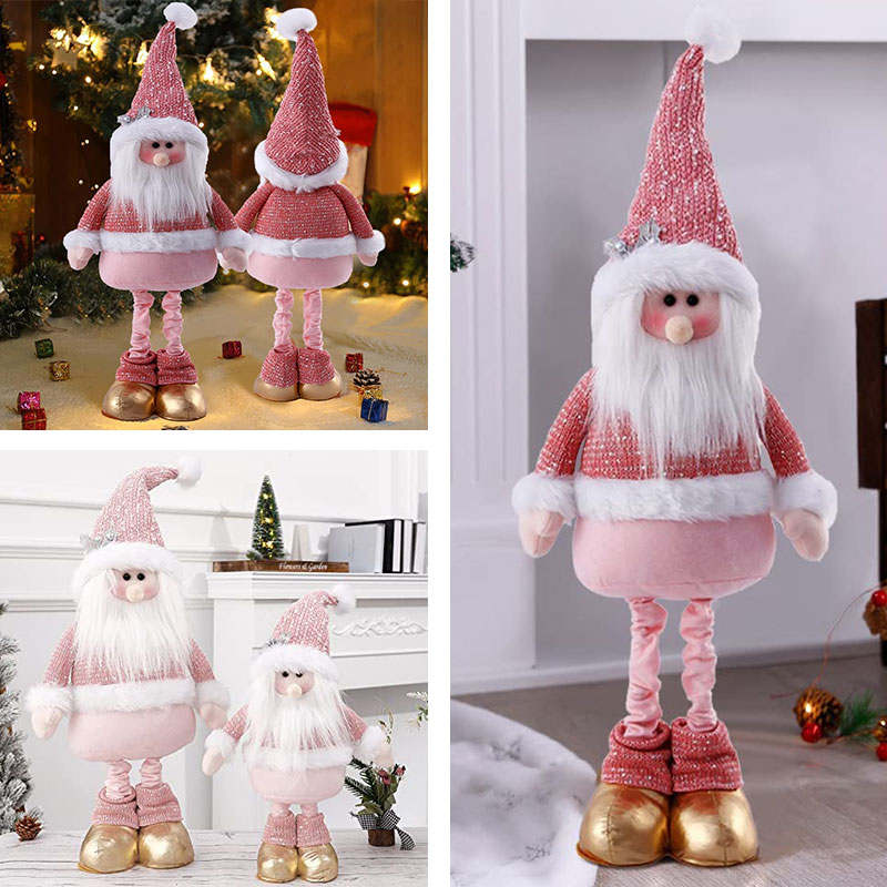 39Inch Stractable Santa Claus Doll Standing Plush Decorations