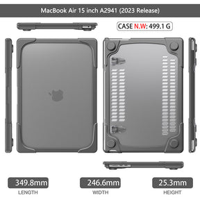 Anti Fall Case Breathable Compatible with Macbook Air 15 2023 A2941-Grey