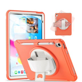 Tablet Case For iPad 10th with 360¡ã Kickstand/Hand Strap Shockproof-Orange