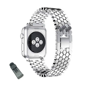 YLW Stainless Steel Watch Band Adjustable Wristbands for Apple IWatch Series SE/1/2/3/4/5/6 For Women-Silver