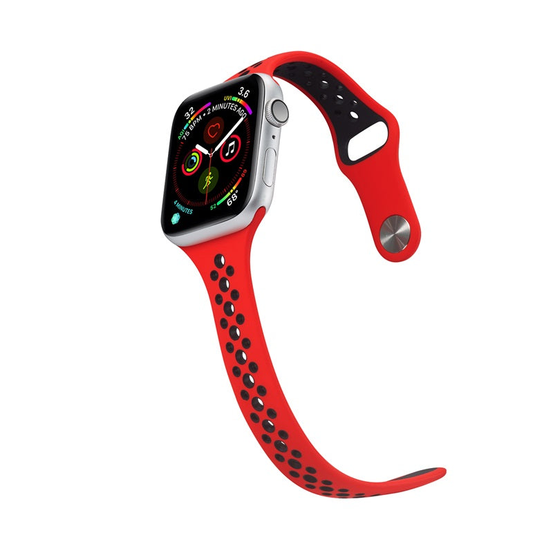 Nike Silicone Sport Breathable Watch For Apple iWatch Series-Red Black