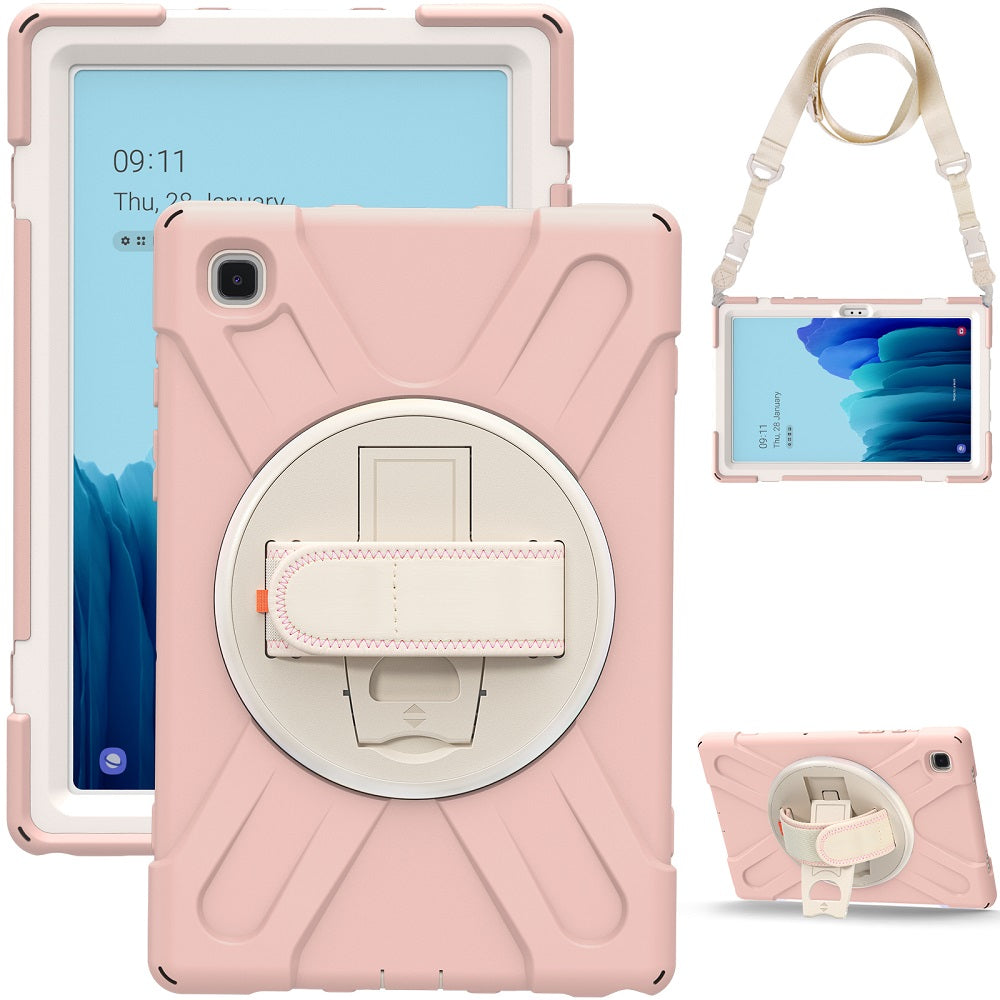 Morandi Tablet Case For Lenovo Tab M10 FHD Plus TB-X606F X606X 2020 10.3 Smart Cover With Kickstand+Strap-Cherry Pink