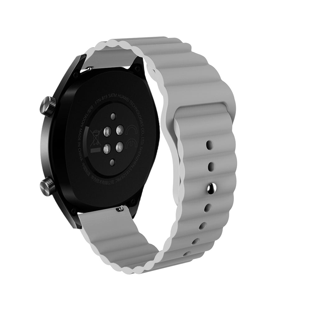 Wave Style Silicone Watch Band For Samsung Galaxy Watch 42/46mm Gear S3 Frontier/Classic(Gray)