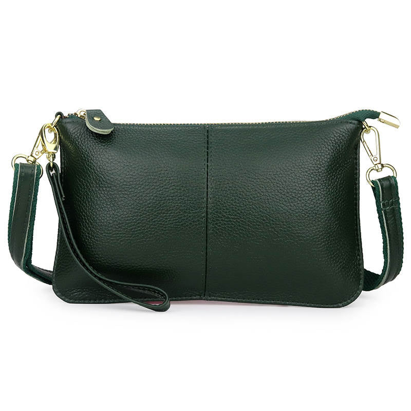 Leather Clutch Small Envelope Crossbody Bags for Women-DarkGreen