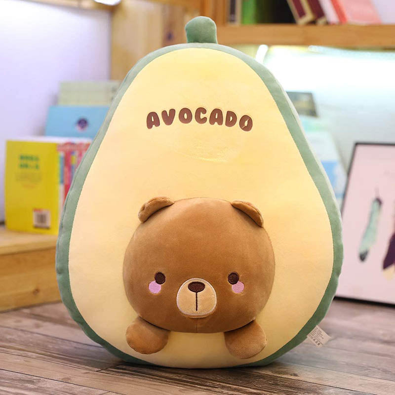 Bear Plush Stuffed Animal Pillow-Cute Avocado Squishy Hugging Plushie-Gifts for Kids