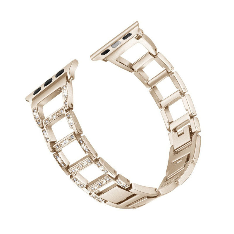 RZK Stainless Steel Watch Band Adjustable Wristbands for Apple IWatch Series SE/1/2/3/4/5/6 For Women-Rose Gold