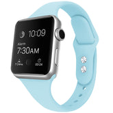 Slim Soft Silicone Replacement Watch Band Loop for iWatch Series SE 6 5 4 3 2 1-LightBlue