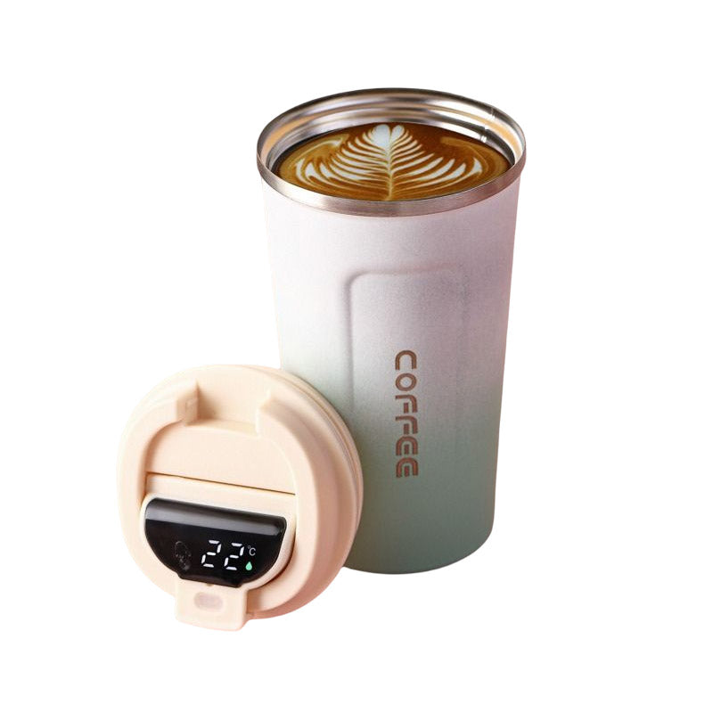 510ML Smart Travel Coffee Mug 304 Stainless Steel LED Display-GradientWhite