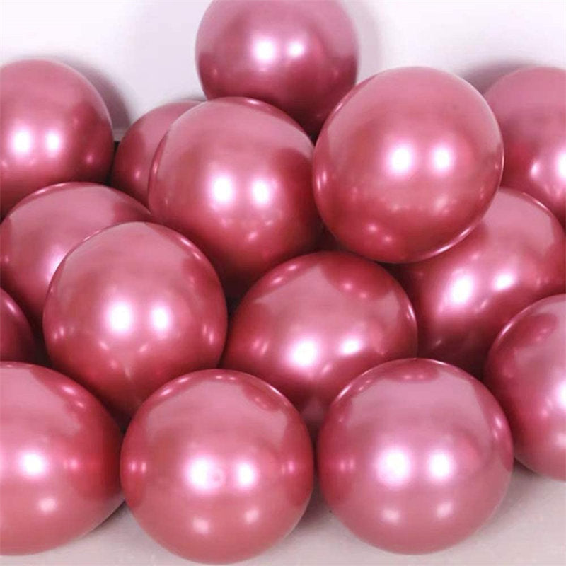 50pcs 12 Inch Metallic Latex Balloons Party Balloons for Party Birthday -Red